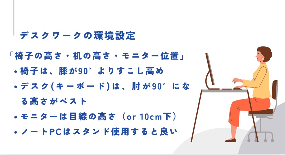 デスクワークの座り方