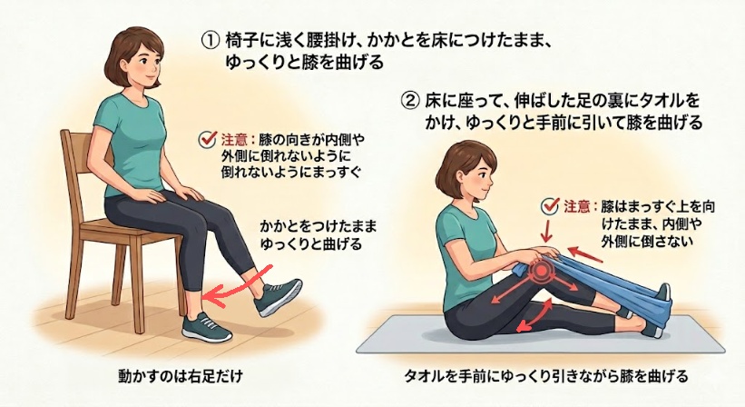 膝の曲げ伸ばし運動