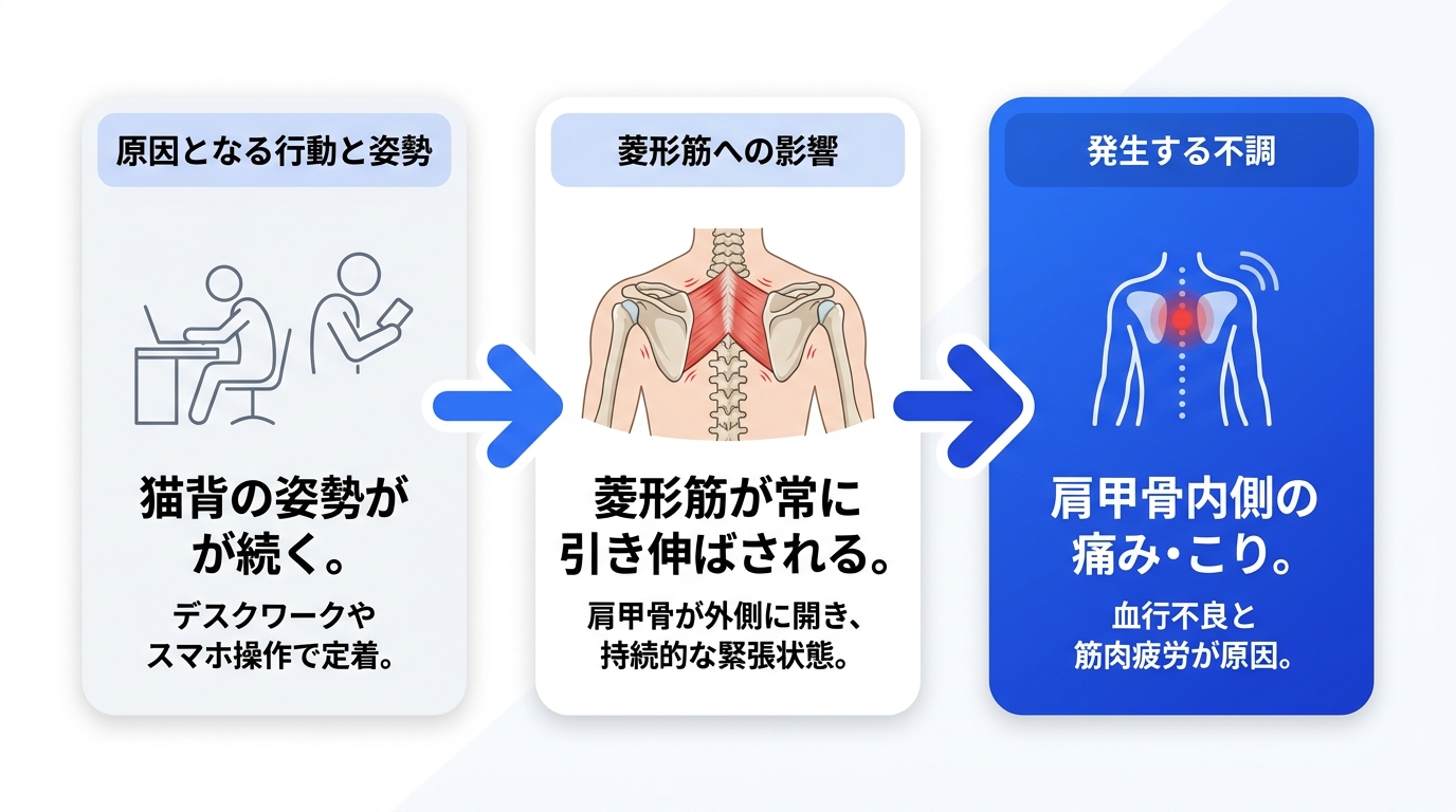 菱形筋　コリ