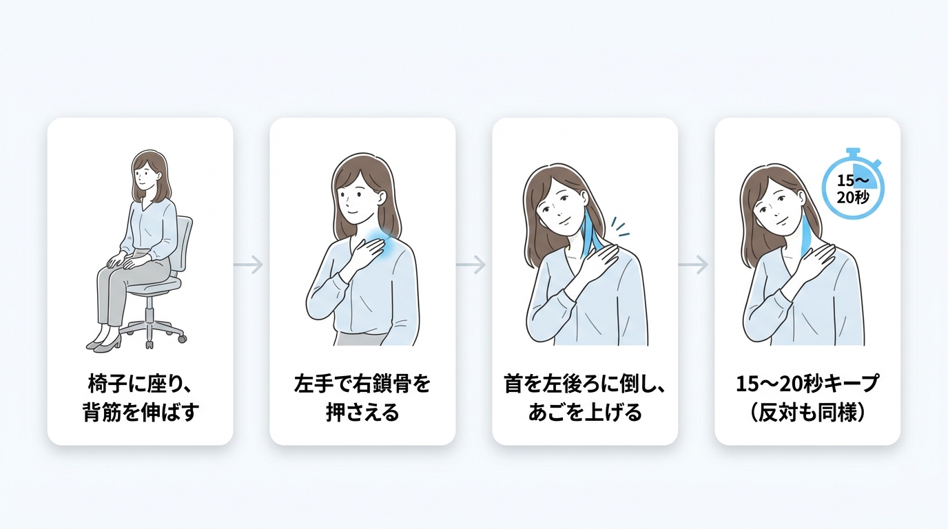 ストレートネック　胸鎖乳突筋ストレッチ